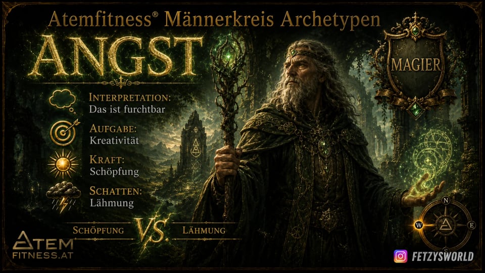 Illustration des männlichen Archetyps Magier mit den Themen Angst und Kreativität